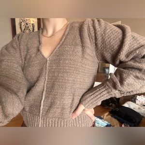 One of a kind Free People slouchy sweater poofy balloon sleeve
